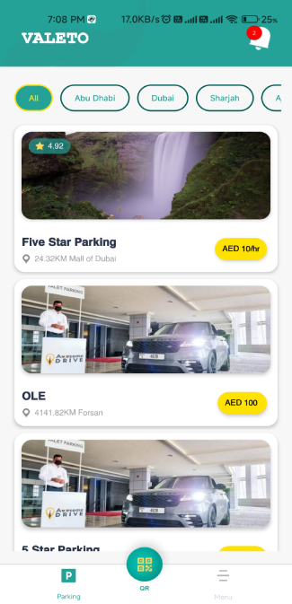 Valeto App Parking